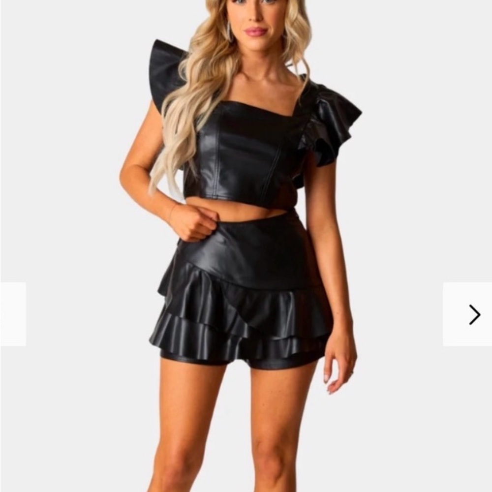 Buddy Love Black Ruffled Two-Piece Set